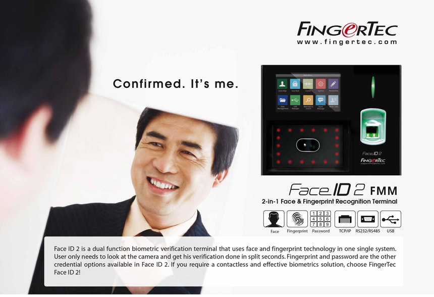 Fingertec Face ID 2 Face Recognition Door Access & TAS with ...